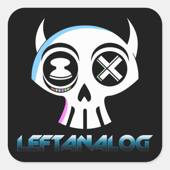 Sticker Carré Feuille d'autocollants de texte analogique gauche (Devant)