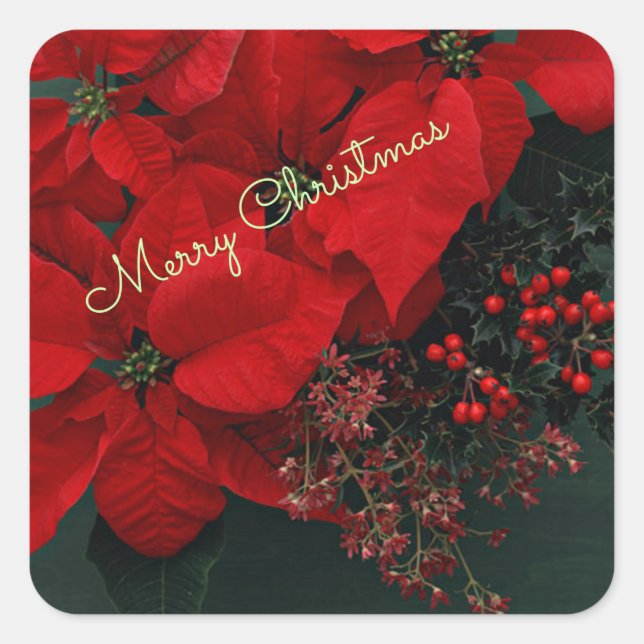 Sticker Carré Feuille d'autocollants Joyeux Noël (Devant)