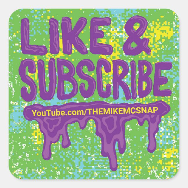 Sticker Carré Feuille d'autocollants Youtube (Devant)