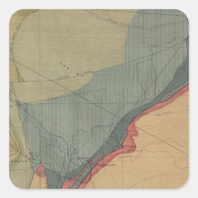 Sticker Carré Feuille de district Aspen (Devant)