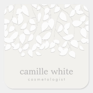Sticker Carré Feuille de l'apparence blanche moderne