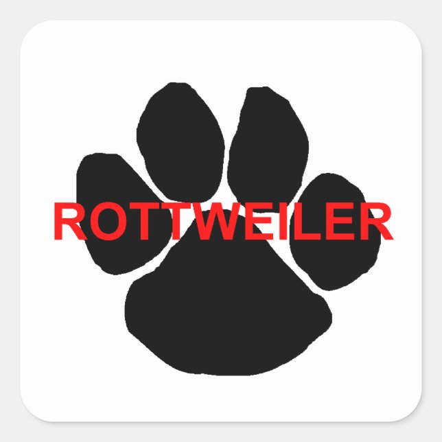 Sticker Carré feuille de nom rottweiler (Devant)