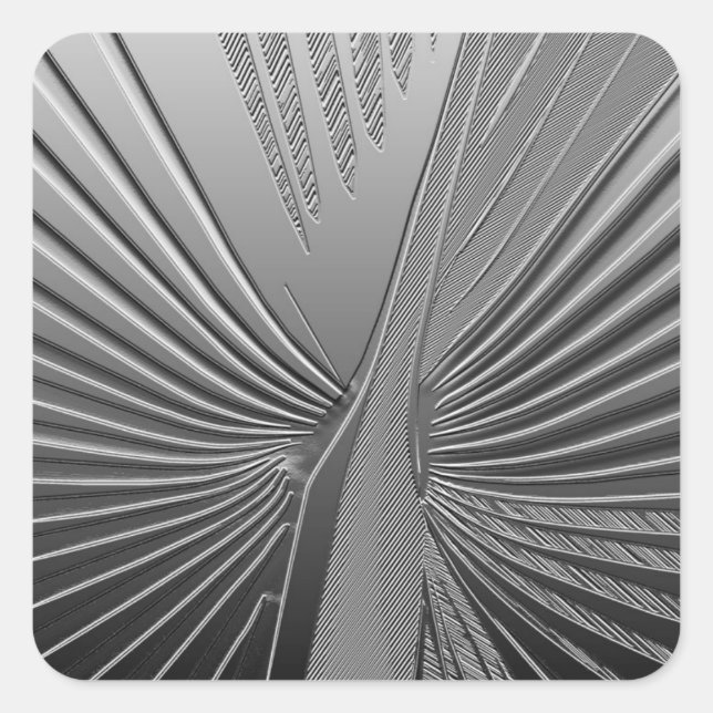 Sticker Carré Feuille de palme chromé Art déco (Devant)