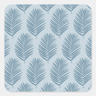 Sticker Carré Feuille de palmier bleu clair