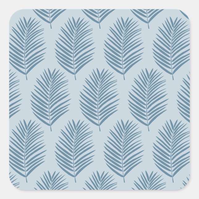 Sticker Carré Feuille de palmier bleu clair (Devant)