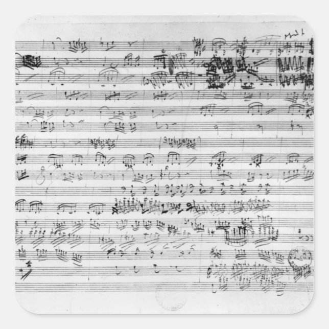 Sticker Carré Feuille de score autographe pour le Trio mi bemol  (Devant)