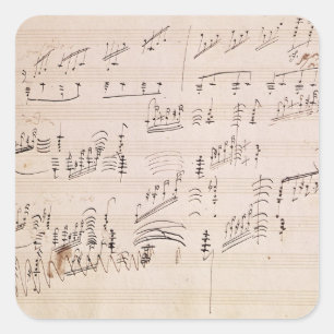 Sticker Carré Feuille de score de 'clair de lune Sonata