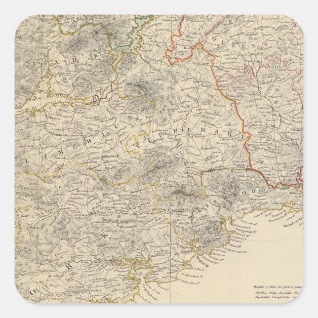 Sticker Carré Feuille de sud de l'Irlande (Devant)