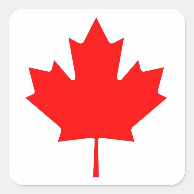 Sticker Carré Feuille d'érable du Canada (Devant)