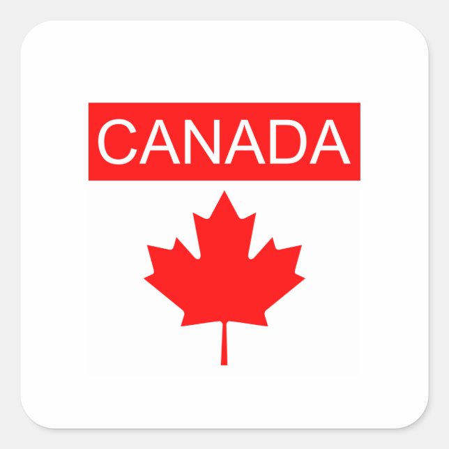 Sticker Carré Feuille d'érable du Canada  (Devant)