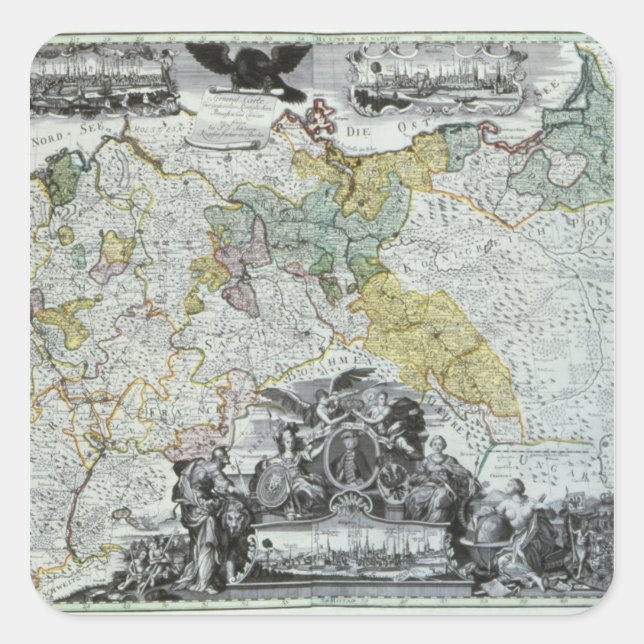 Sticker Carré Feuille maîtresse de la souveraine prussienne (Devant)