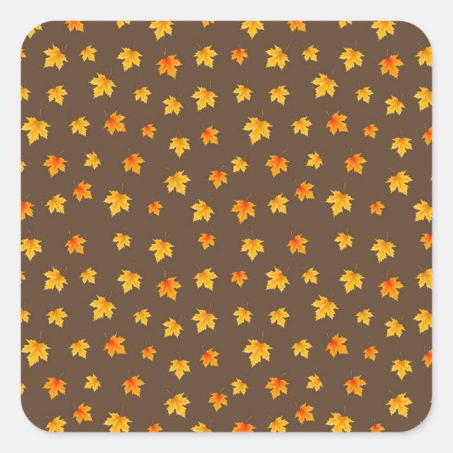 Sticker Carré Feuilles d'érable d'automne (Devant)