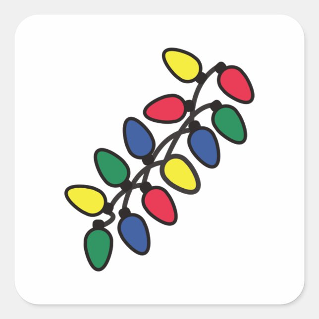 Sticker Carré Feux d'arbre de Noël 50 (Devant)