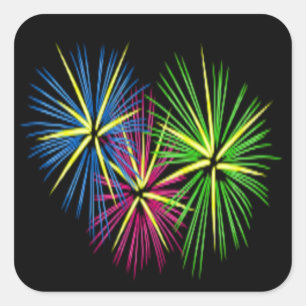 STICKER CARRÉ FEUX D'ARTIFICE