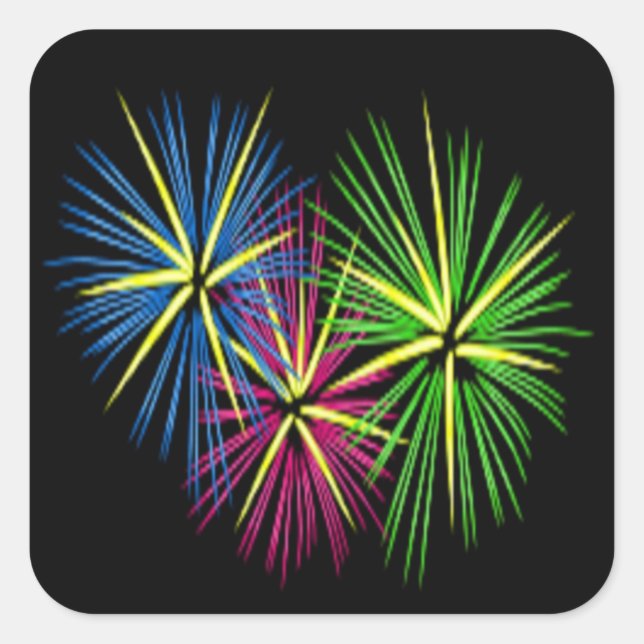 STICKER CARRÉ FEUX D'ARTIFICE (Devant)