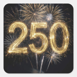 Sticker Carré Feux d'artifice pour les 250 ans de l'Amérique