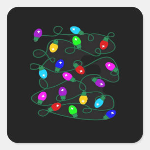 Sticker Carré Feux de Noël - Faisons des lumières - Joyeux et Br