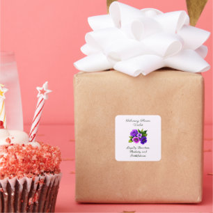 Sticker Carré Février Mois de naissance Violet Fleur Delicet Flo