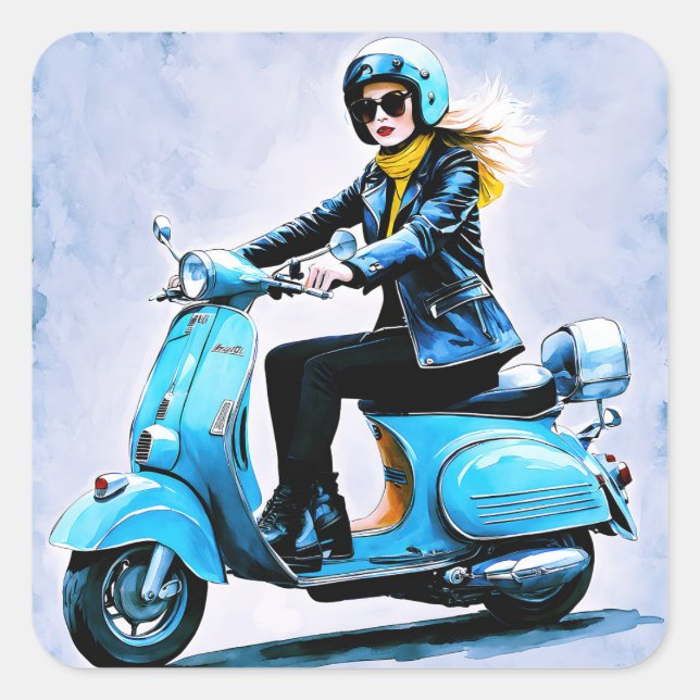 Sticker Carré "Fiamma" "Corsa Elegante" - Élégante balade (Devant)