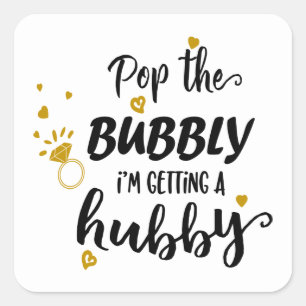 Sticker Carré Fiançailles de Fête des mariées Mariage de mariée