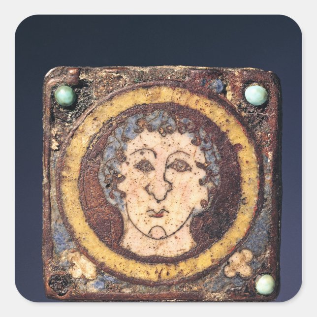 Sticker Carré Fibula avec le visage d'un jeune homme (Devant)