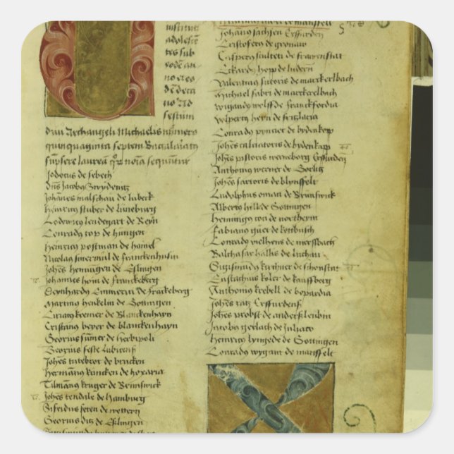 Sticker Carré Fiche d'inscription de Martin Luther (Devant)