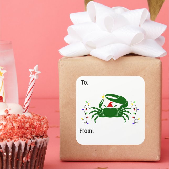 Sticker Carré Fiddler Crab Gift Tags (Fête)