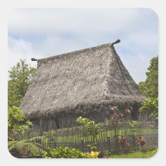 Sticker Carré Fidji, île de Viti Levu. Culture polynésienne (Devant)