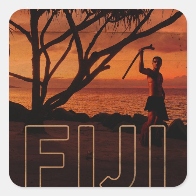 Sticker Carré Fidji vintage (Devant)