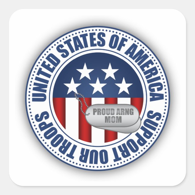 Sticker Carré Fier armée mère de la Garde nationale (Devant)