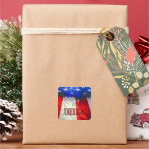 Sticker Carré Fier d'être un Américain