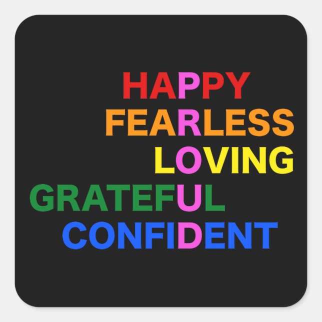 Sticker Carré FIER noir brillant (Devant)