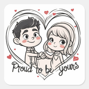 Sticker Carré Fière de t'appartenir amour