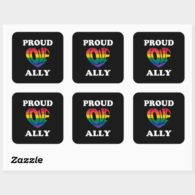 Sticker Carré Fière fierté de l'Ally LGBTQ Pride (Feuille)