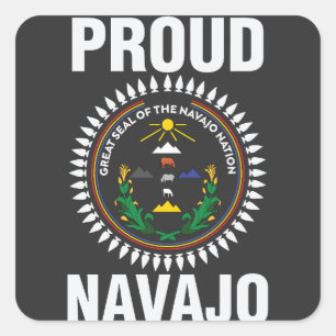 Sticker Carré Fière nation Navajo - grand sceau du navajo