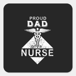 Sticker Carré Fière Papa De L'Infirmière Hommes Infirmière Père