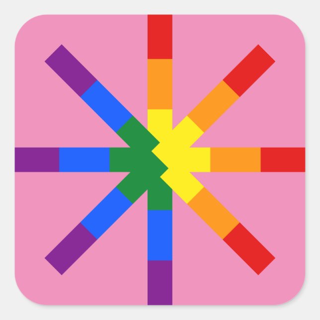 Sticker Carré Fierté arc-en-ciel (Devant)