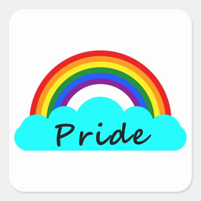 Sticker Carré Fierté - Arc-en-ciel LGBT (Devant)