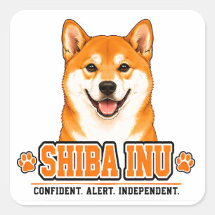 Sticker Carré 🐾 Fierté de la famille du propriétaire de Shiba I