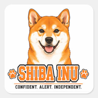 Sticker Carré 🐾 Fierté de la famille du propriétaire de Shiba I