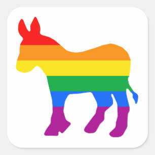 Sticker Carré Fierté démocrate LGBTQ