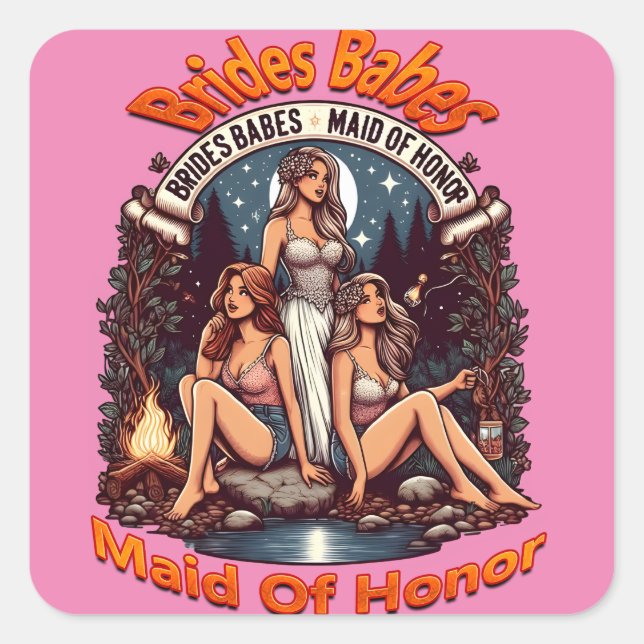 Sticker Carré Fierté d'honneur Une fête de mariée (Devant)