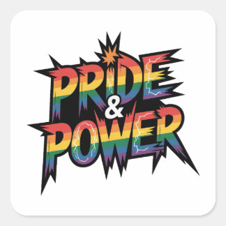 Sticker Carré Fierté et puissance LGBTQ