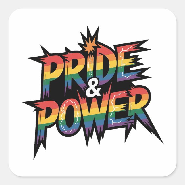 Sticker Carré Fierté et puissance LGBTQ (Devant)