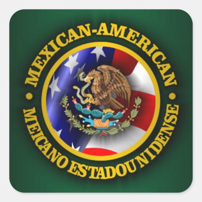 Sticker Carré Fierté mexicaine-américaine (Devant)