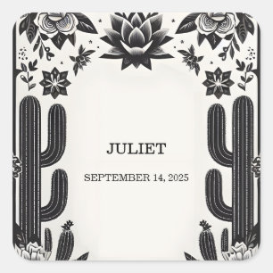 Sticker Carré Fiesta Cactus Love In Bloom Mexicains Fête des mar