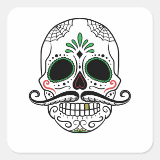 Sticker Carré Fiesta d'Halloween mexicaine Dia De Los Muertos