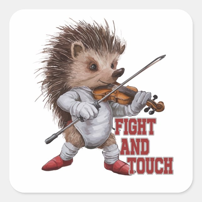 Sticker Carré fight and touch (Devant)