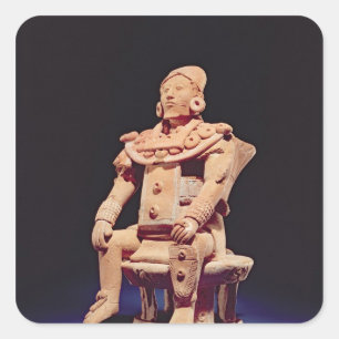 Sticker Carré Figure d'un guerrier dans le plein régalia