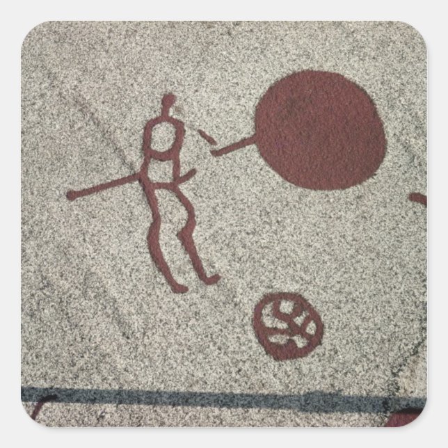 Sticker Carré Figure masculine avec le soleil (Devant)